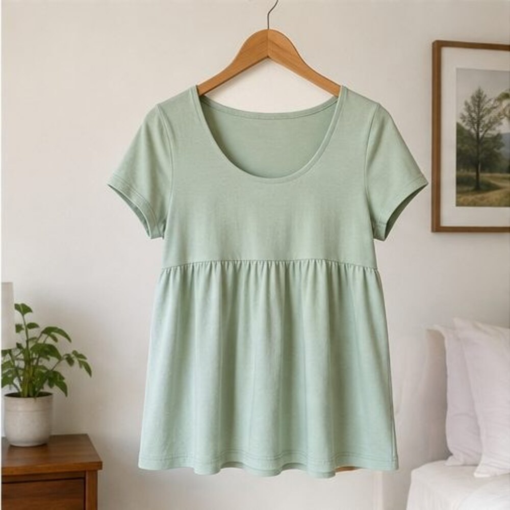 Mint Scoop Neck Babydoll Top